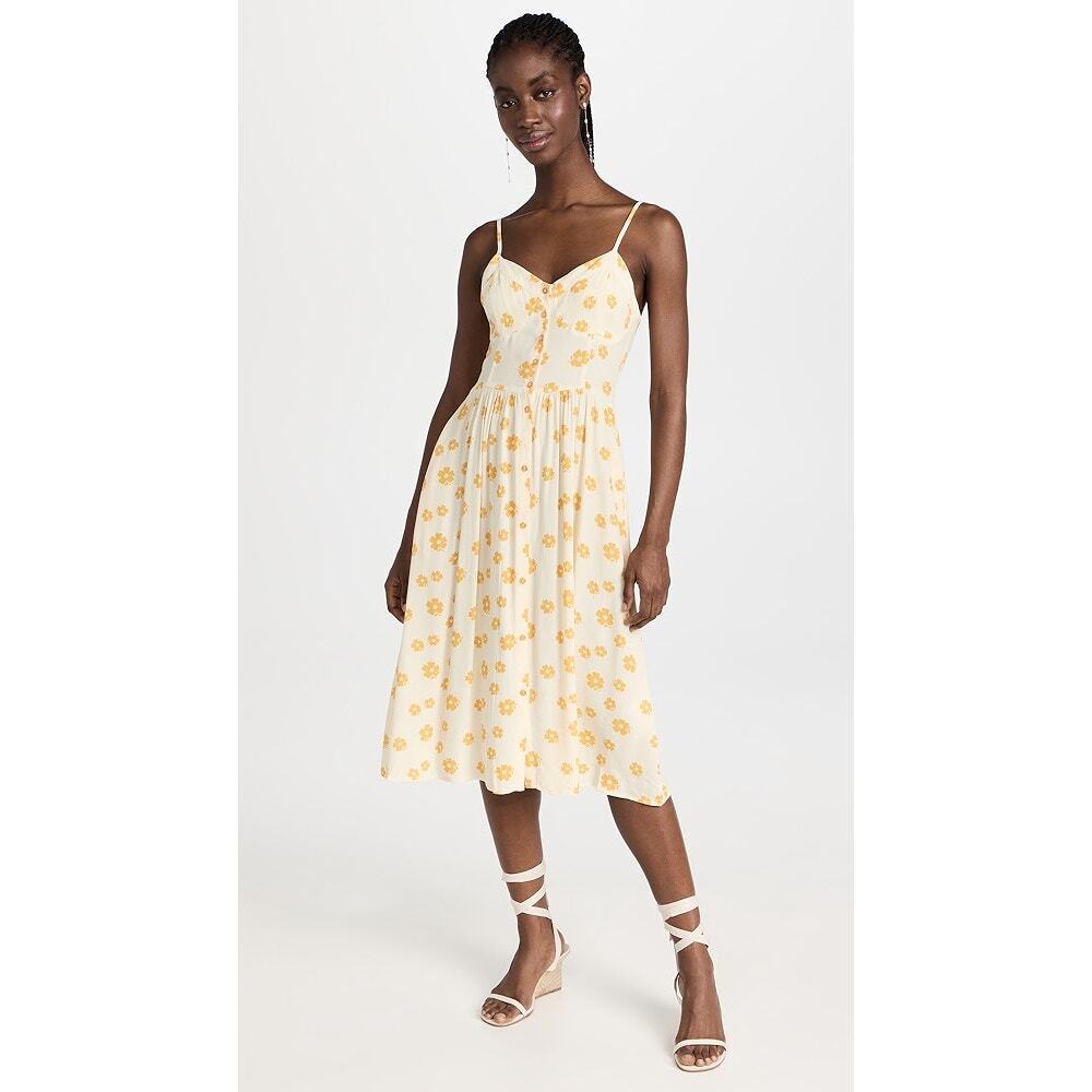 Rolla's Folk Floral Eve Dress in Gold Size S